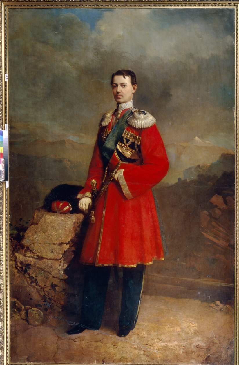 Venäjän suurherttua Nikolai Aleksandrovitšin muotokuva (Nikolai Aleksandrovitch Romanov tekijältä Sergey Konstantinovich Zaryanko