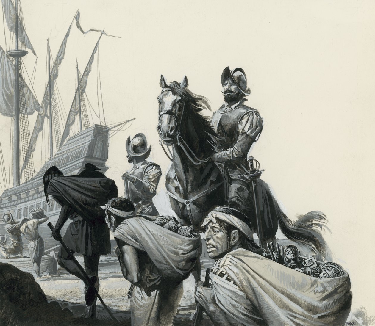 Francisco Pizarro ja hänen valloittajansa tekijältä Severino Baraldi