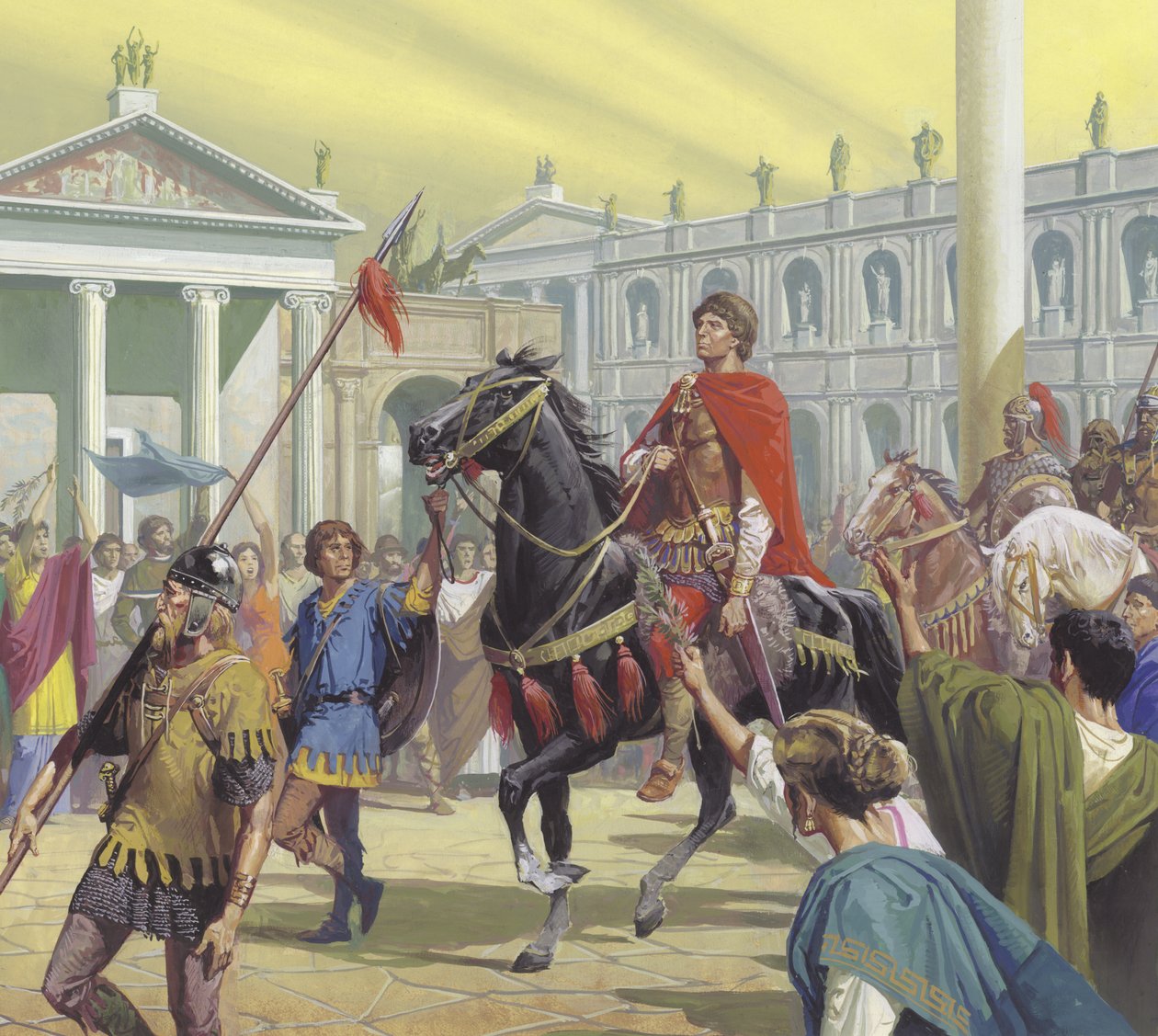 Theodoric saapuu Roomaan vuonna 500 jKr. tekijältä Severino Baraldi