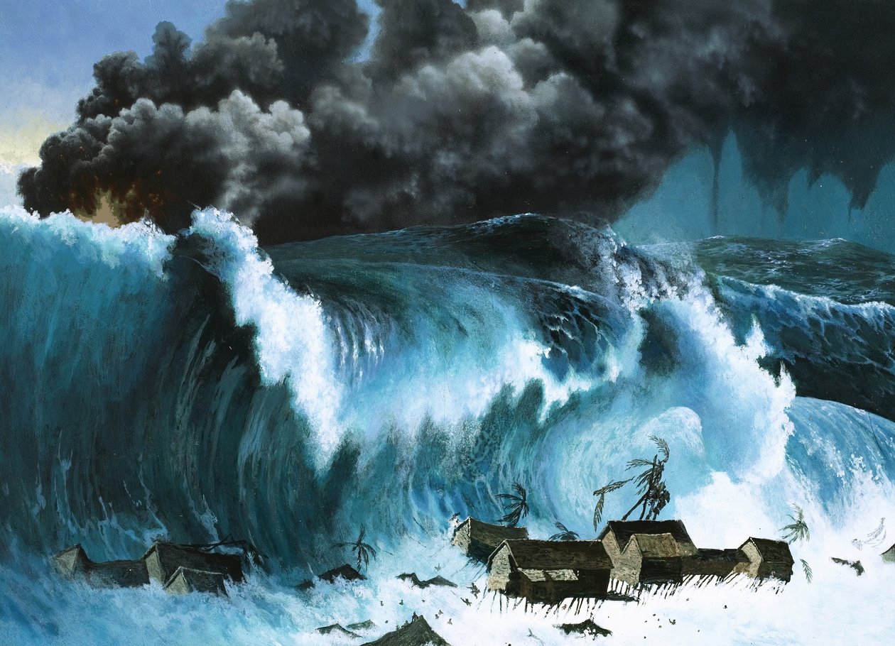Krakatoa-purkauksen jälkeinen tsunami tekijältä Severino Baraldi