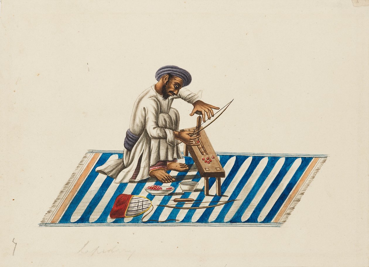 Lapidary töissä, c1810 tekijältä Sewak Ram