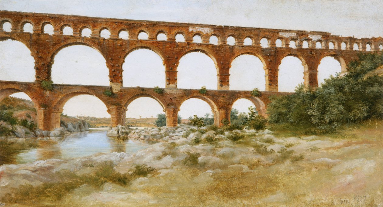 Krajobraz z Pont du Gard tekijältä Seweryn Mielżyński