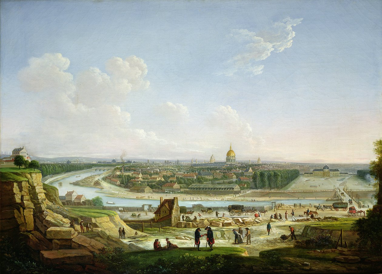 Yleisnäkymä Pariisiin Chaillot-kukkulalta, 1818 tekijältä Seyfert