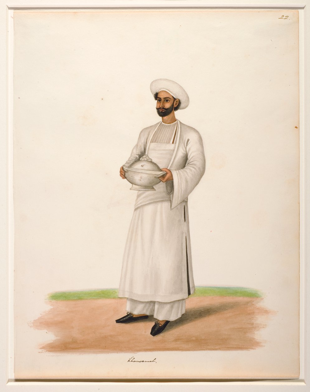 Khansama ja tureen, n. 1846 (läpinäkymätön wc paperilla) tekijältä Shaik Muhammad Amir of Karraya