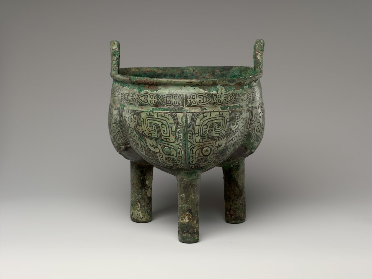 Lobed kolmijalkainen pata, myöhäinen Anyang-kausi tekijältä Shang Dynasty Chinese School