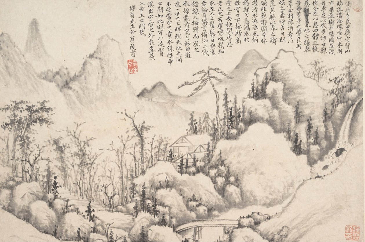 Mountain Retreat, tiedot vuosilta 1654-55. tekijältä Shi Lin