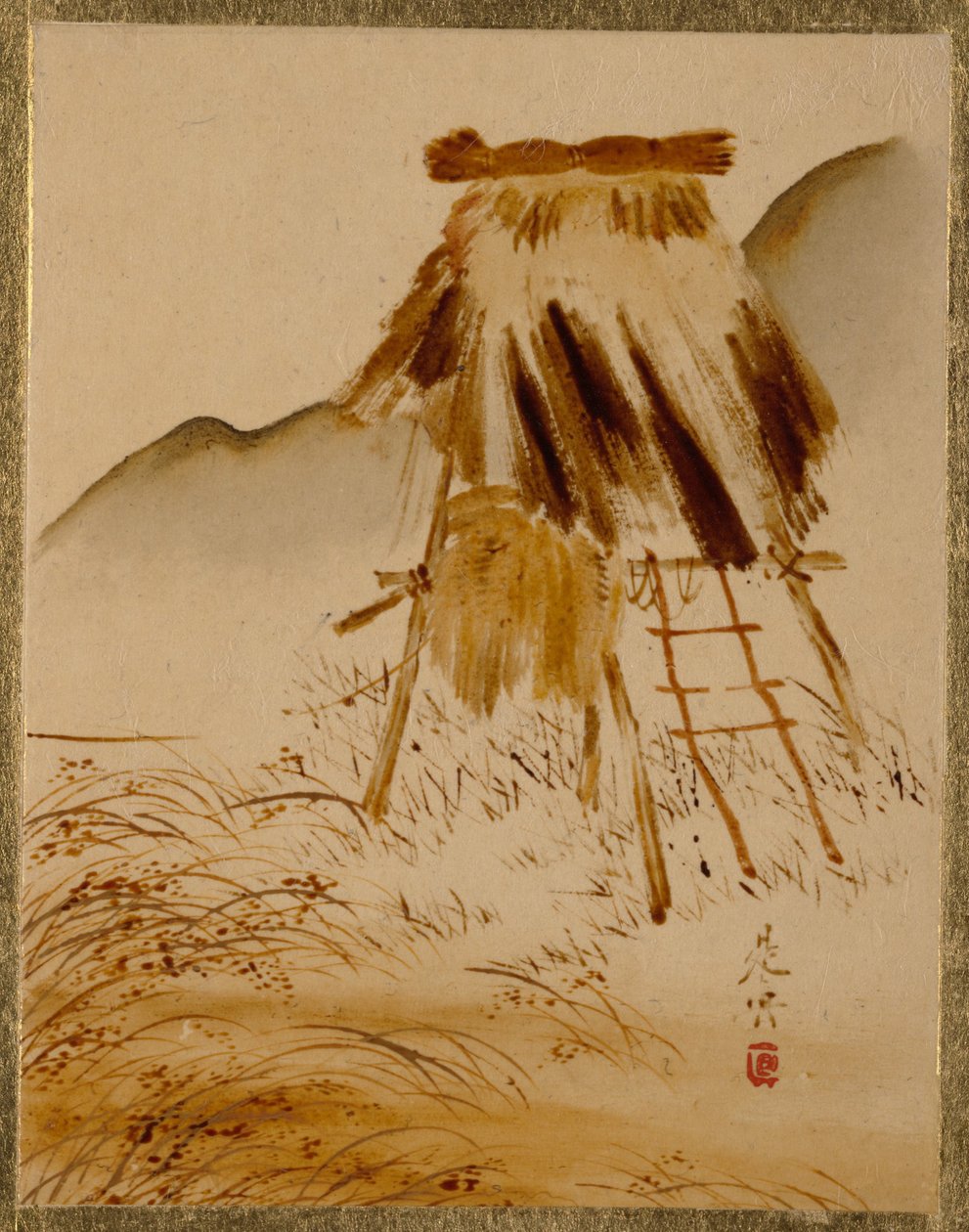 Riisinkuivausteline tekijältä Shibata Zeshin
