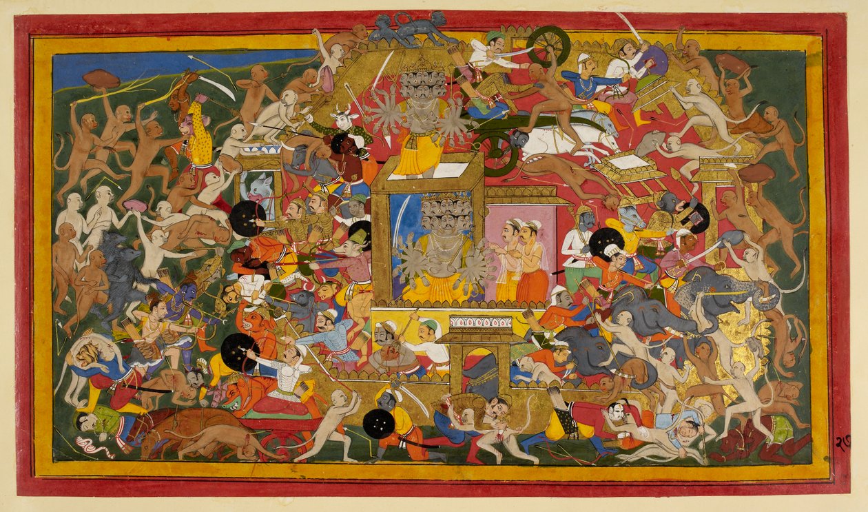 Lankan piiritys, noin 1653 (peittävä akvarelli ja kulta paperille). tekijältä S?hibdin S?hibdin