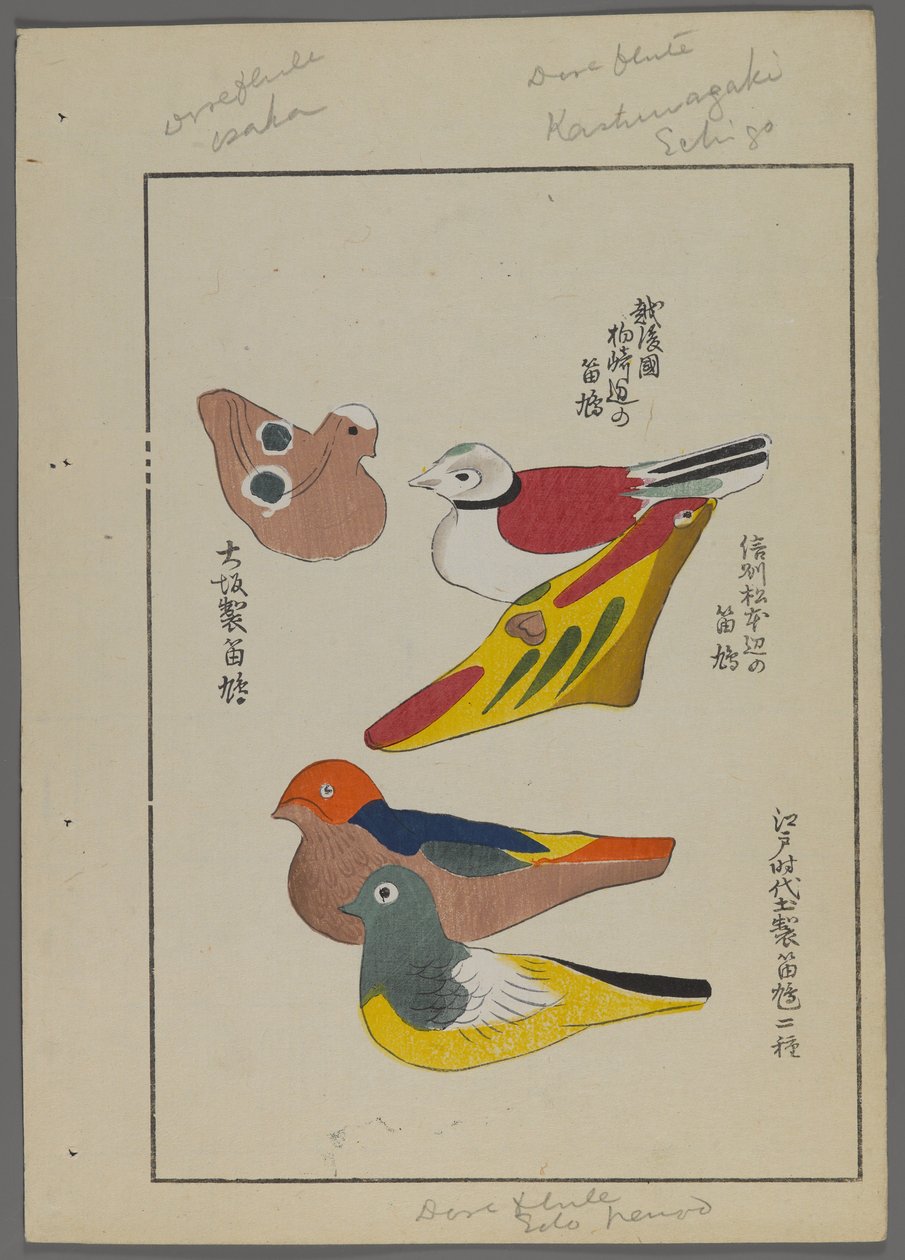 Japanilaiset lelut, Shimizu Seifun Unai no tomo (A Childs Friends), 1891-1923. Lintuhuilut. tekijältä Shimizu Seifu
