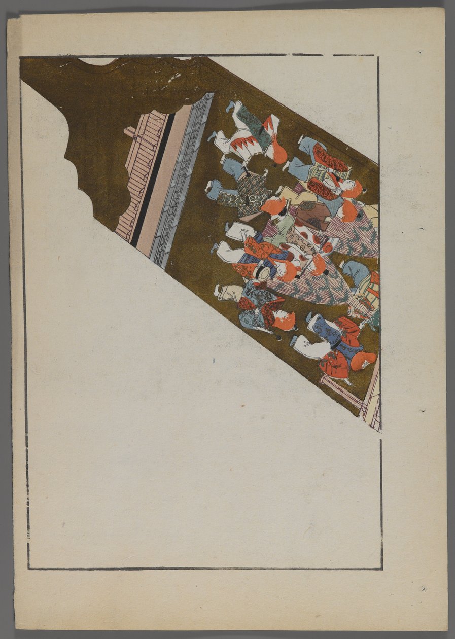 Japanilaiset lelut, Shimizu Seifun Unai no tomo (A Childs Friends), 1891-1923. Hanetsuki-mela teatterikohtauksella. tekijältä Shimizu Seifu