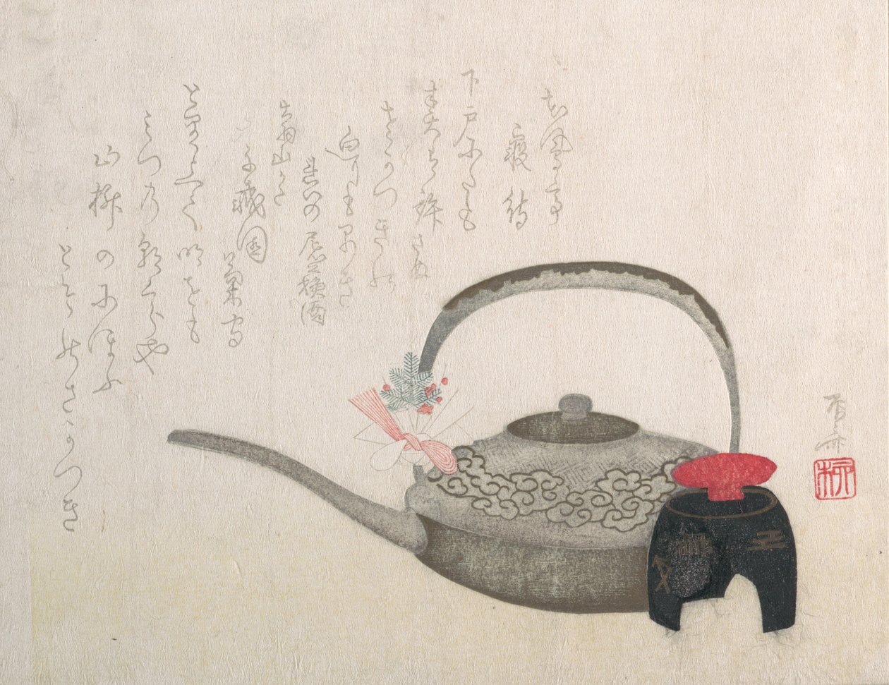 Viinipannu ja kuppi uudenvuoden seremoniaan, 1800-luku, 1800-luku. tekijältä Shinsai