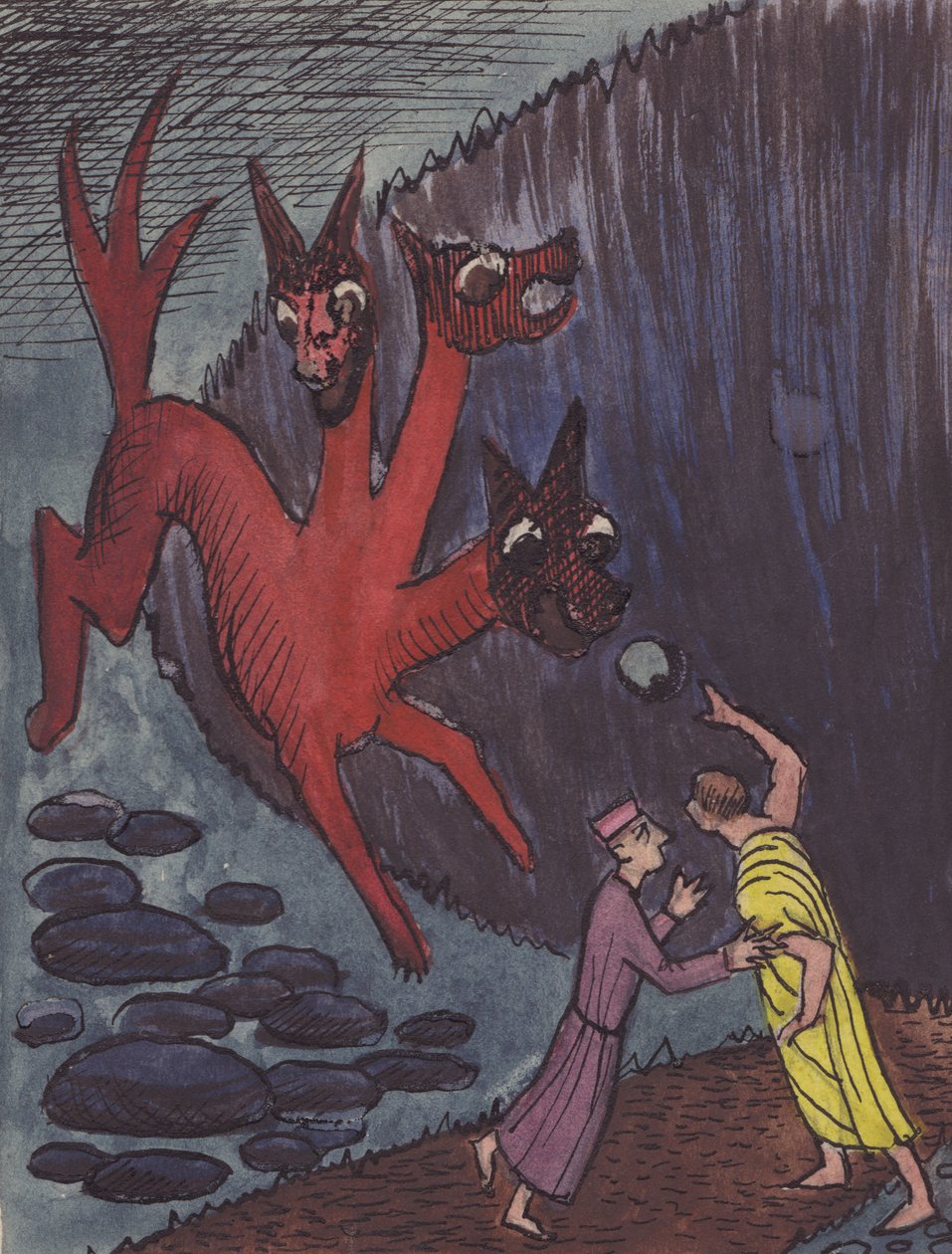 Dante ja Virgil kolmipäisen hirviön kanssa, 1951. tekijältä Shirley Markham