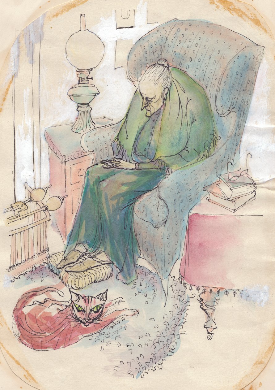 Vanha nainen ja kissa, 1951. tekijältä Shirley Markham