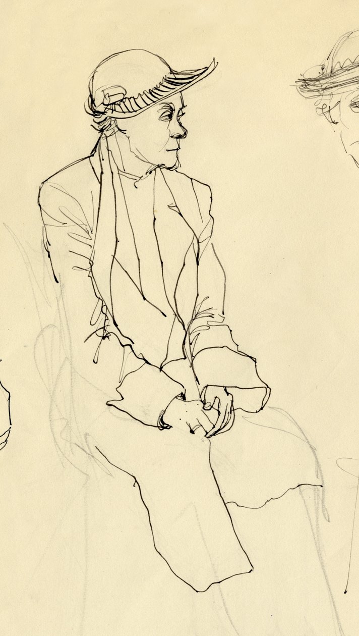Istuva nainen hatussa, 1953. tekijältä Shirley Markham