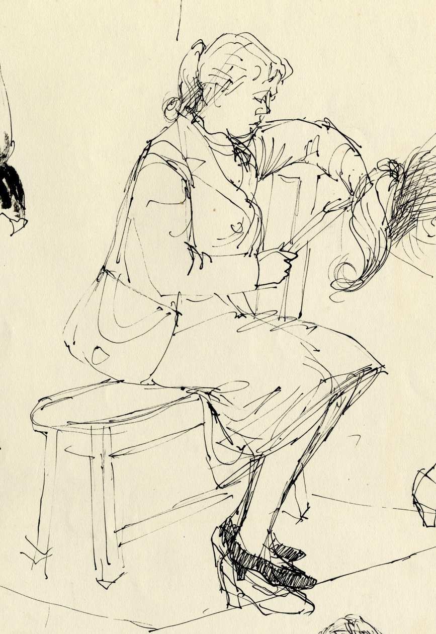 Istuva nainen lukee, 1953. tekijältä Shirley Markham