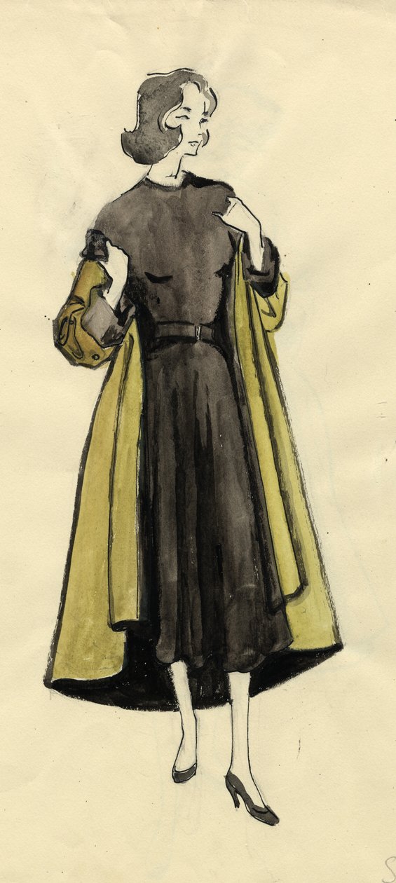 Nainen oliivitakissa, 1950. tekijältä Shirley Markham