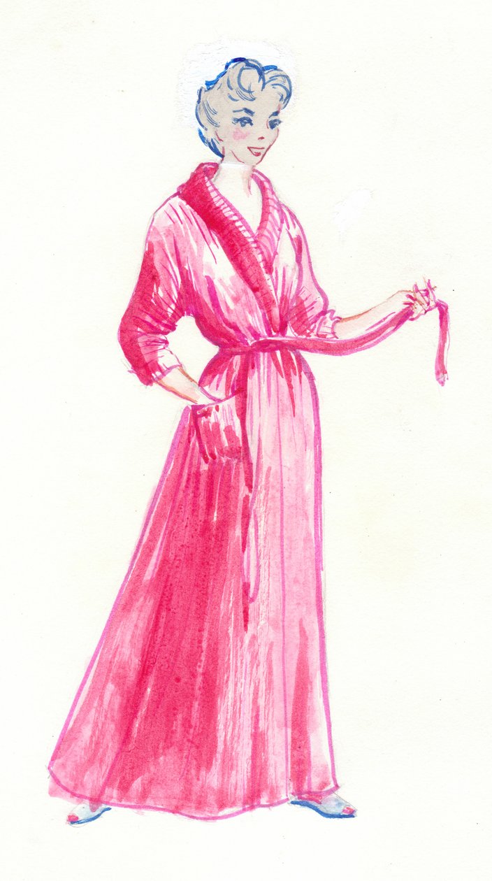 Nainen vaaleanpunaisessa aamutakissa, 1950. tekijältä Shirley Markham