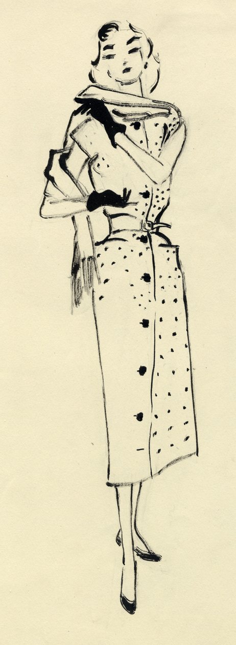Nainen pilkullinen mekko, 1950. tekijältä Shirley Markham