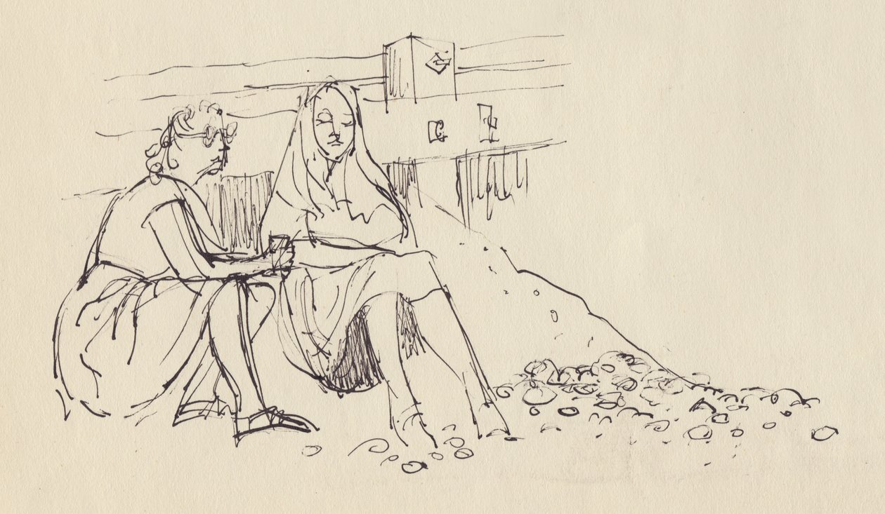 Naiset rannalla, Englannin etelärannikolla, vuodelta 1950. tekijältä Shirley Markham
