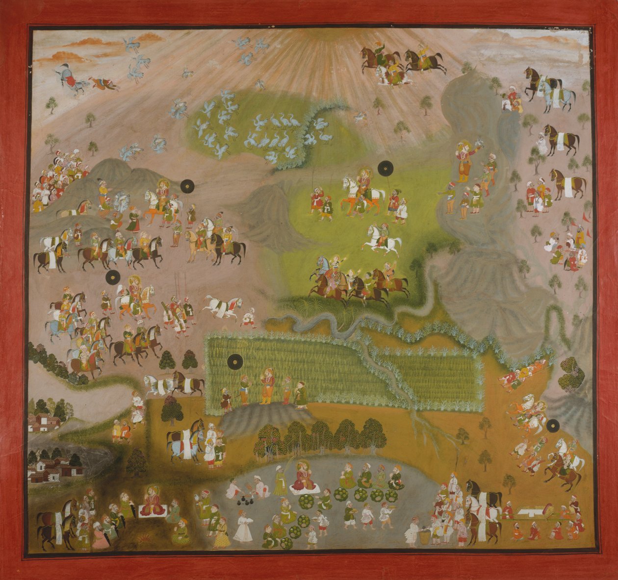 Maharana Jagat Singh Hawks for Cranes, datat el 1744. finlandès tekijältä Shiva and Dayal