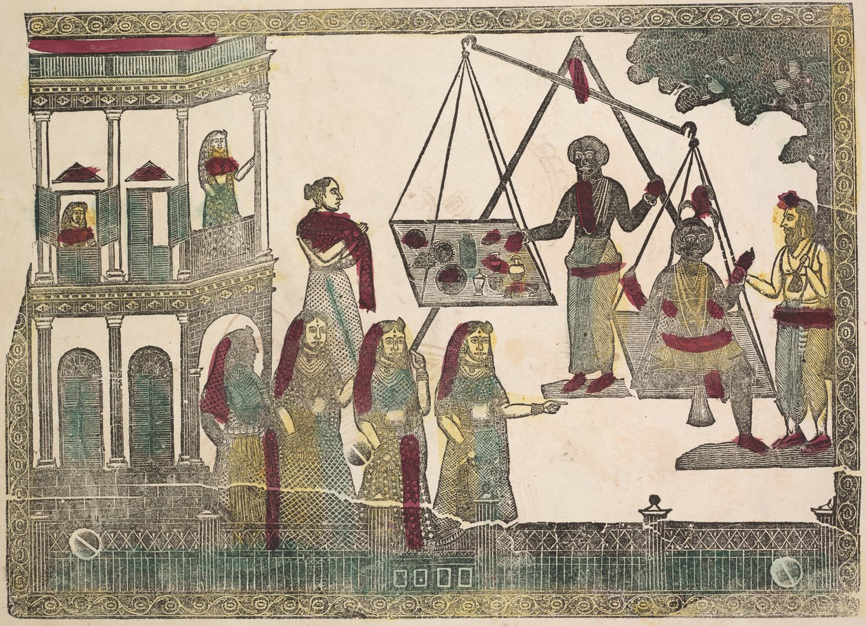 Krishna painotettu arvoesineitä vastaan, 1800-luku. tekijältä Shri Gobinda Chandra Roy