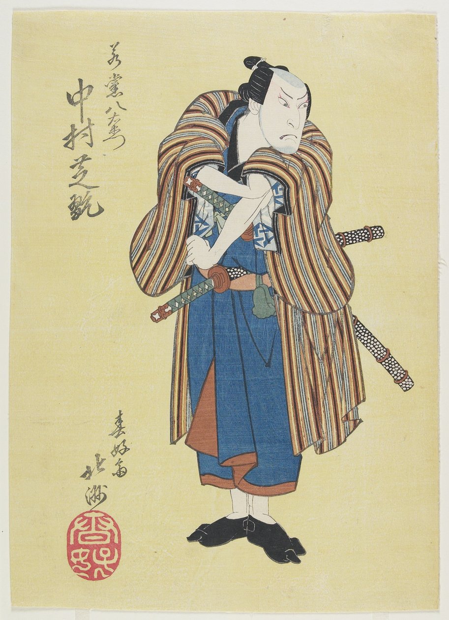 Näyttelijä Nakamura Shikan, 1800-luvun alku tekijältä Shunkosai Hokushu