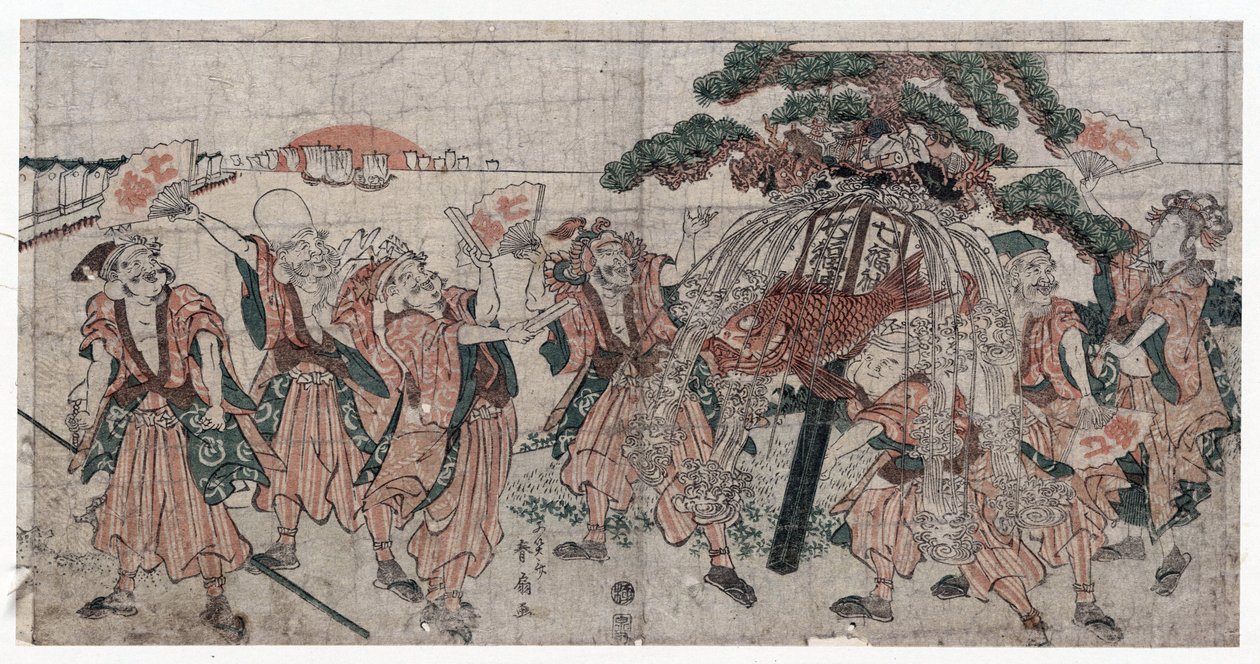 Seitsemän onnenjumalaa, Shunsen (Shunko II), Katsukawa (1762-1830) tekijältä Shunsen Katsukawa