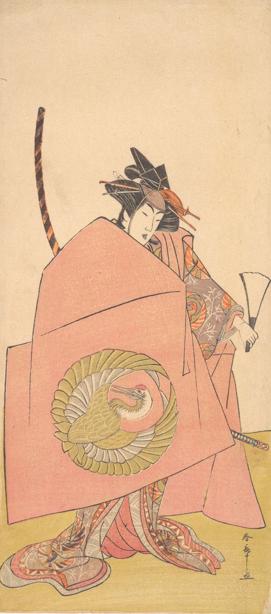 Tuntematon näyttelijä Onna Woman Shibaraku Wait-a-Moment Actissa, n. 1780. tekijältä Shunsho