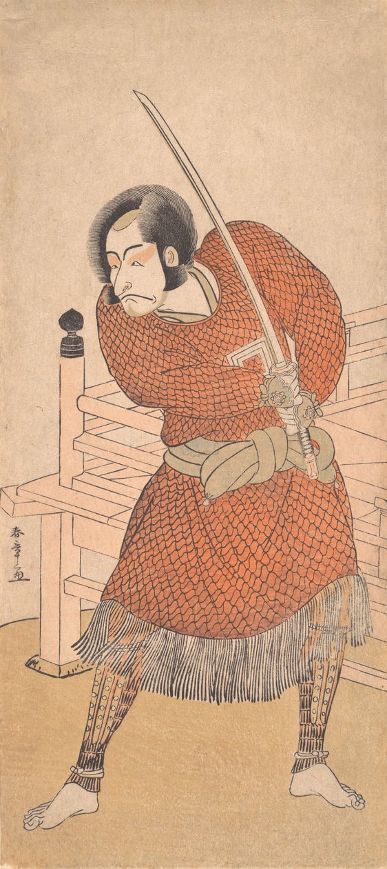 Danjuro V, ketjupostissa, 1786. tekijältä Shunsho