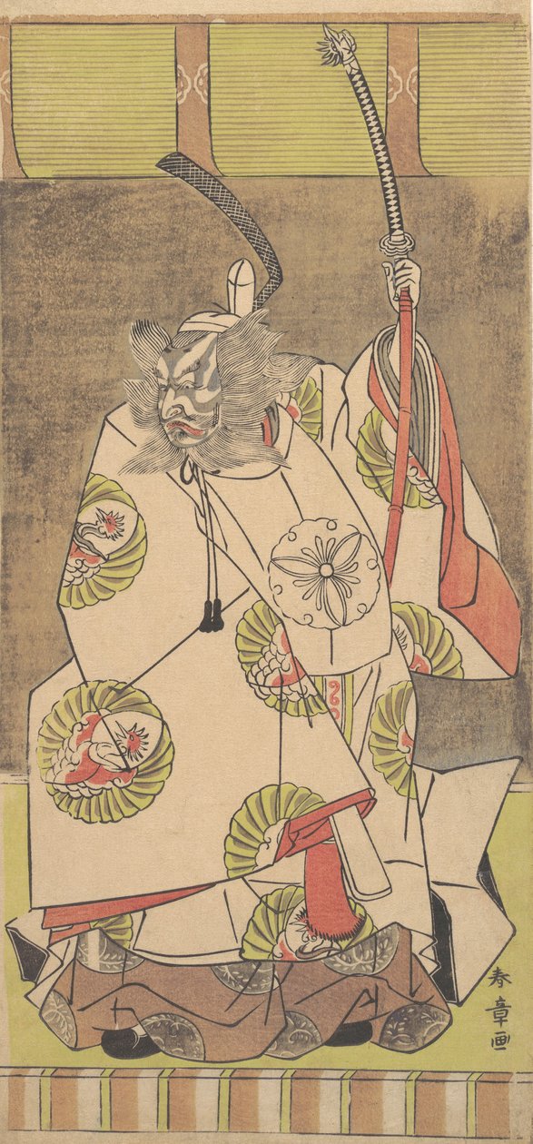 Kabuki-näyttelijä Ichikawa Danjuro IV, 12. kuukausi, 1771. tekijältä Shunsho
