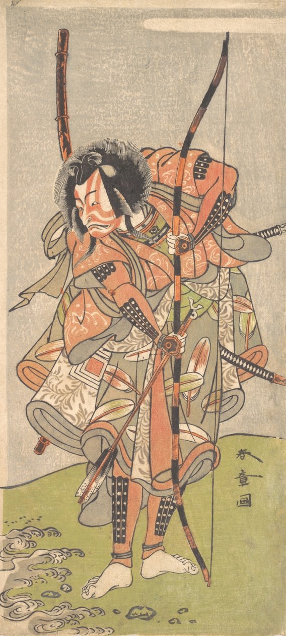 Kabuki ac i r Ichikawa Grape Dye Good Ichikawa Danjuro I V, 2n mes, 1774. doctor fin sh tekijältä Shunsho
