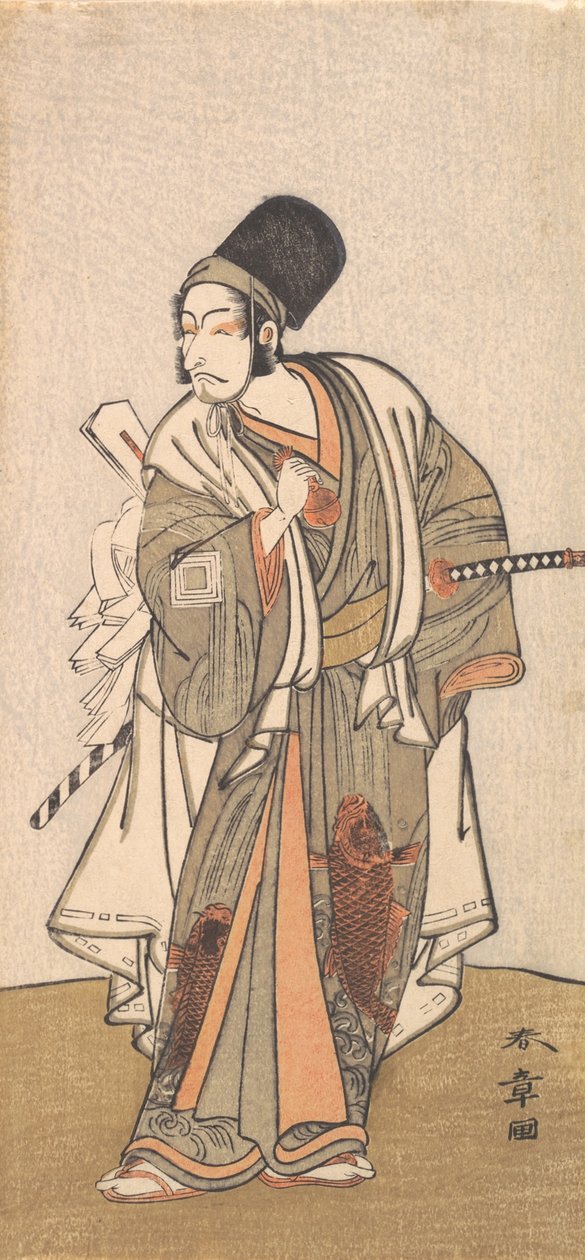 Ichikawan suvun näyttelijän seisova hahmo, luultavasti Danjuro IV, 1726-1792. tekijältä Shunsho