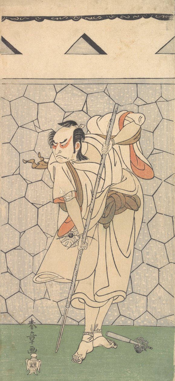 Ensimmäinen Nakamura Nakazo Rokubuksi naamioitunut soturi, 1770 tai 1771. tekijältä Shunsho