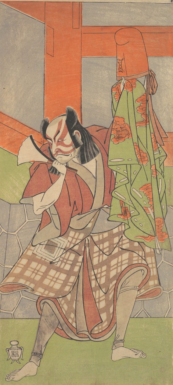 Neljäs Ichikawa Danjuro Yahei-byoe Munekiyon roolissa, 12. kuukausi, 1768. tekijältä Shunsho