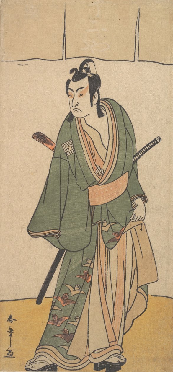 Toinen Ichikawa Monnosuke roolissa Soga no Juro Sukenari, 2. kuukausi, 1785. tekijältä Shunsho