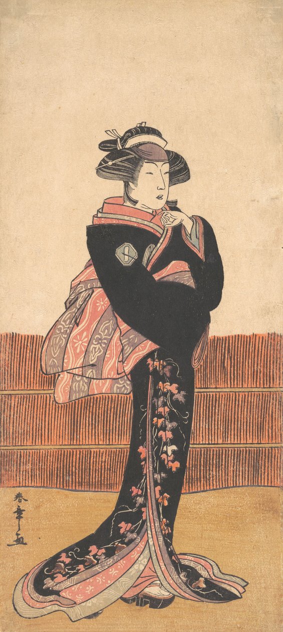 Kolmas Azuma Tozo naisena mustassa kimonossa, luultavasti 1782. tekijältä Shunsho