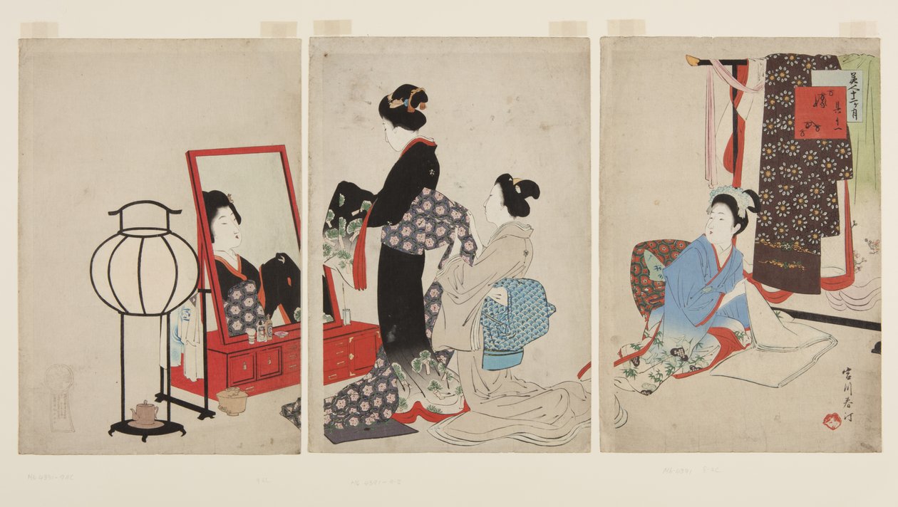 November, Marriage (Sonojuichi Yomeiri) (colour woodblock print) tekijältä Shuntei Miyagawa