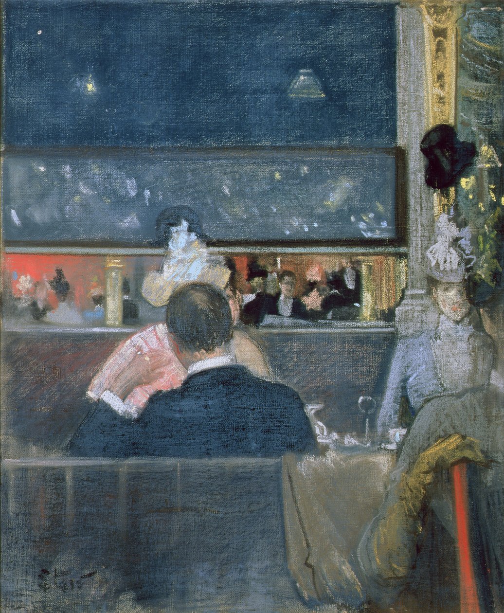 Cafe Royalissa, 1888 (pastelli kankaalle) tekijältä Sidney Starr