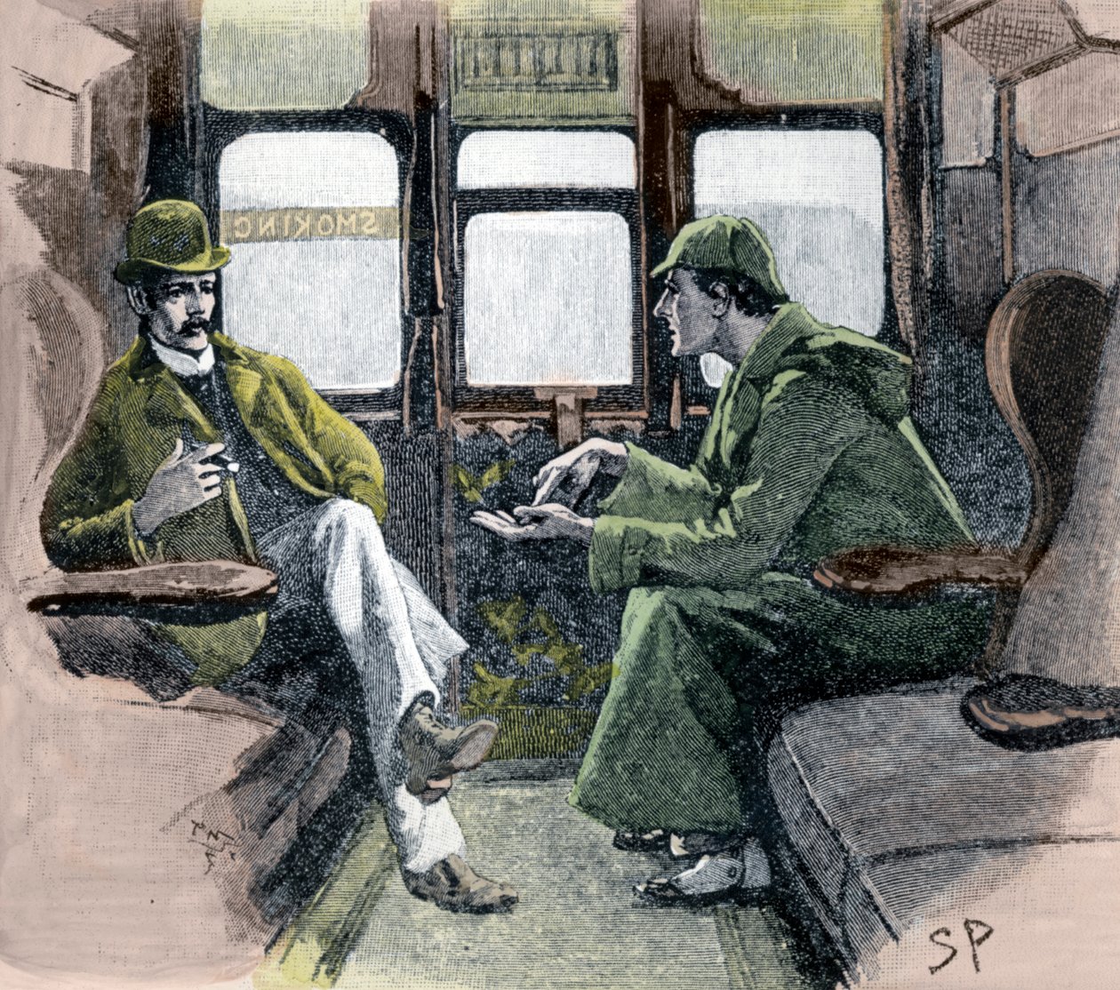 "Holmes antoi minulle luonnoksen tapahtumista", 1901 tekijältä Sidney E Paget