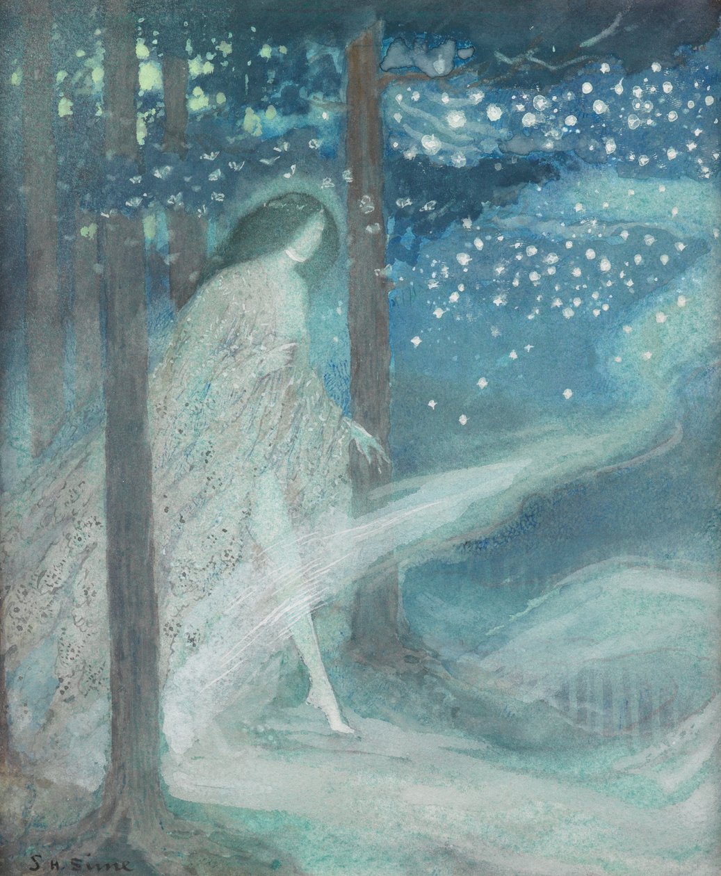 Moth Time (akvarelli) tekijältä Sidney Herbert Sime