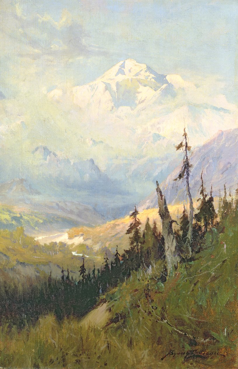 An Autumn Day, Mt. McKinley (öljy kankaalle) tekijältä Sidney Laurence