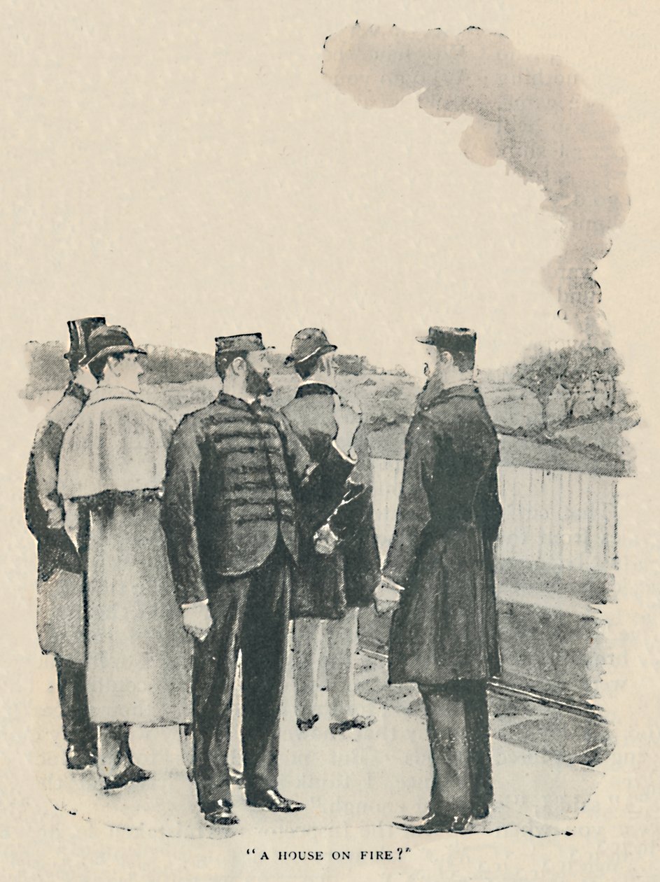 Tulessa oleva talo, 1892 tekijältä Sidney Paget