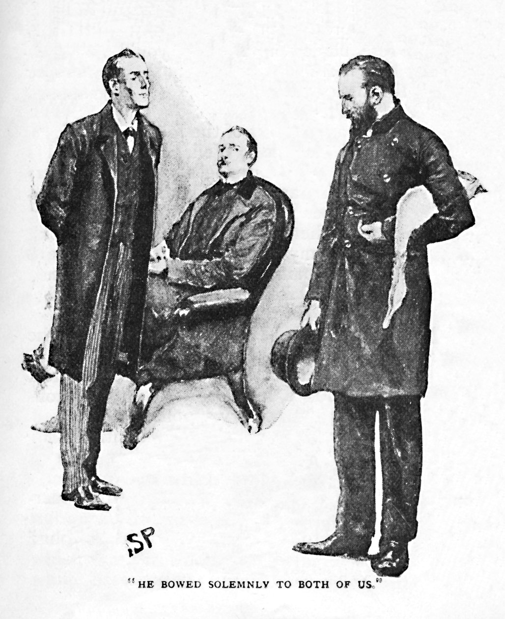Hän kumarsi juhlallisesti meille molemmille, 1892 tekijältä Sidney Paget