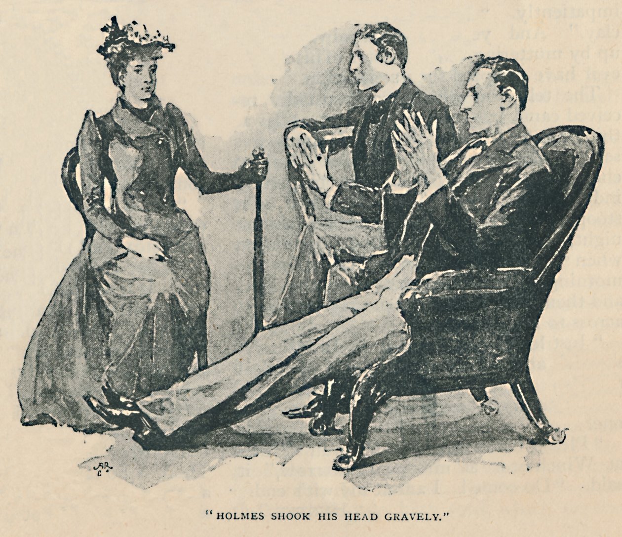 Holmes pudisti päätään vakavasti, 1892 tekijältä Sidney Paget
