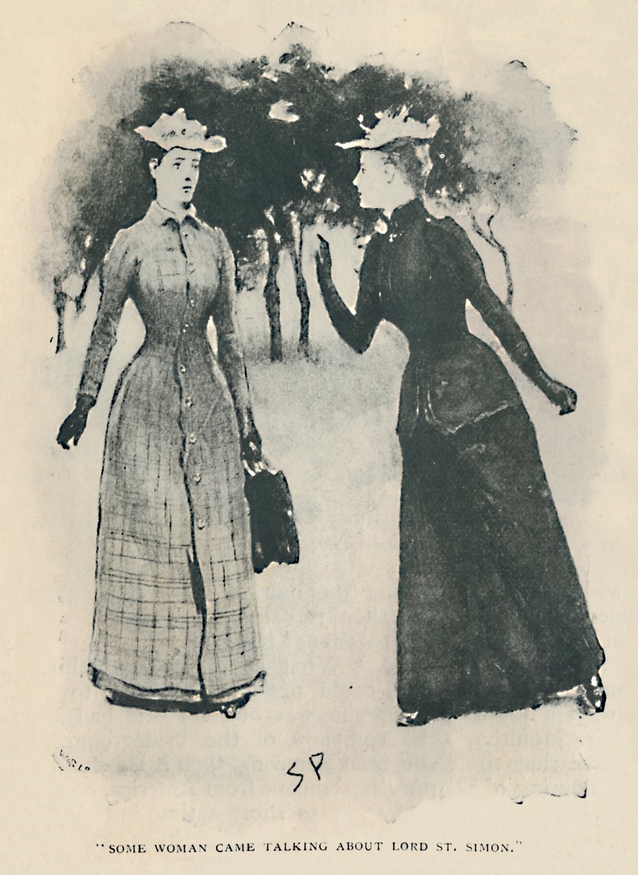 Joku nainen tuli puhumaan lordi St. Simonista, 1892 tekijältä Sidney Paget