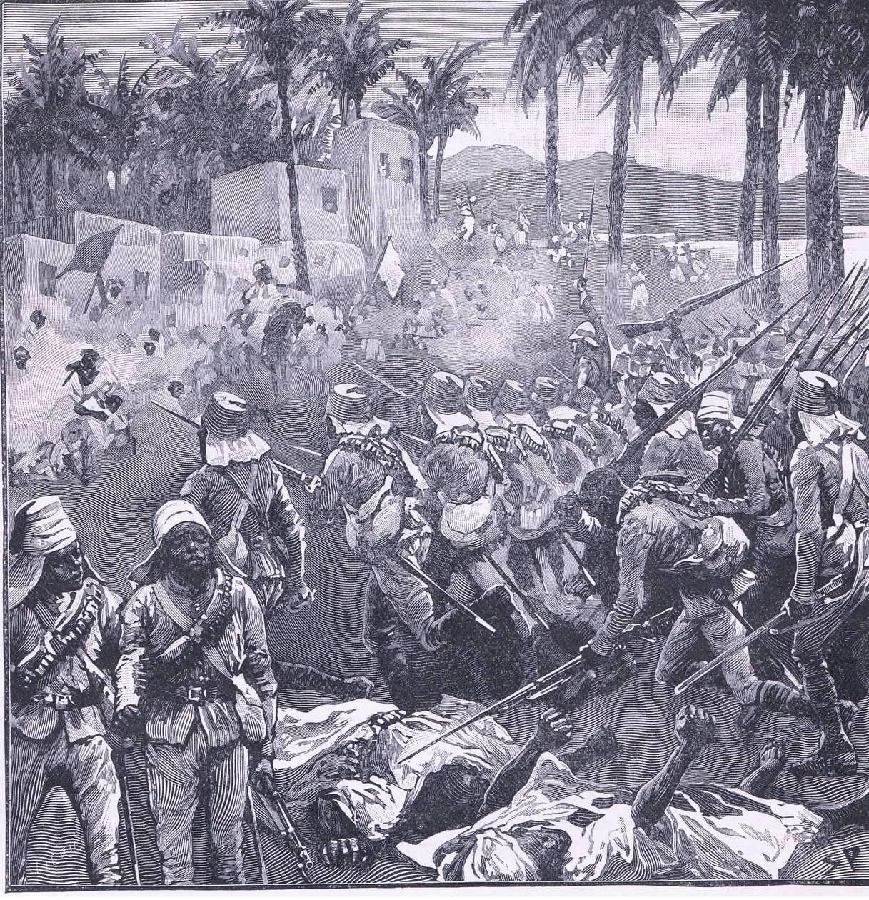 Storming Firket, kuvitus Cassellsin Englannin historiasta, 1900-luku tekijältä Sidney Paget
