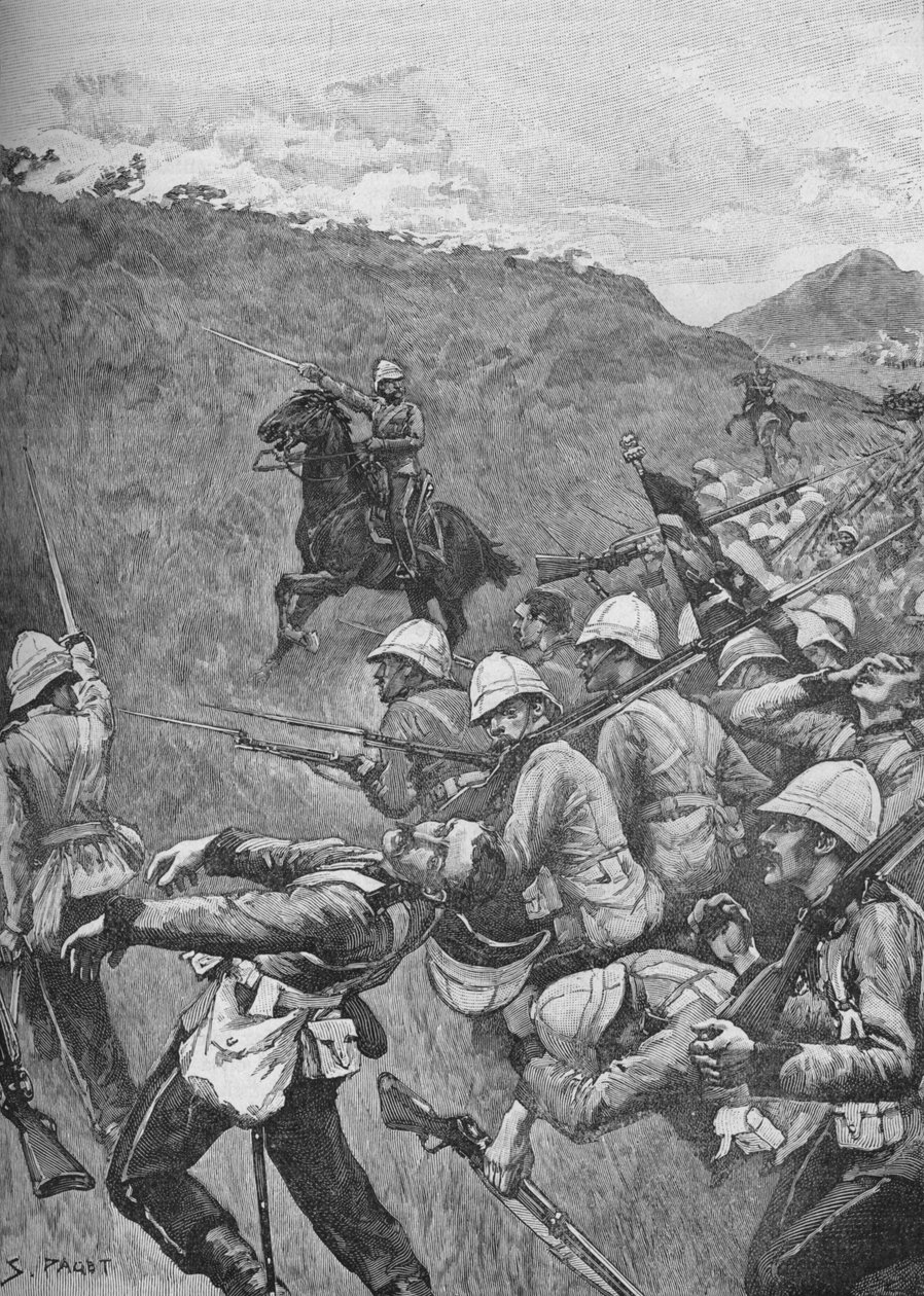 Miehet kamppailivat tulen rakeen läpi, 1902 tekijältä Sidney Paget