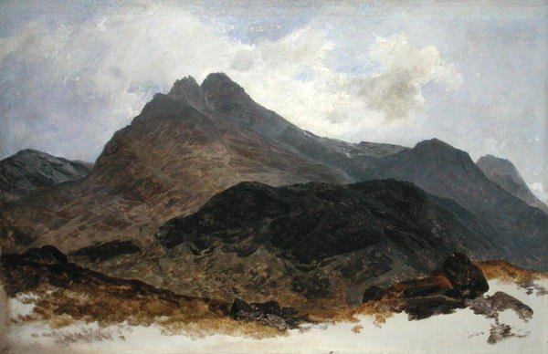 Mountain Study (öljy paneeliin) tekijältä Sidney Richard (circle of) Percy