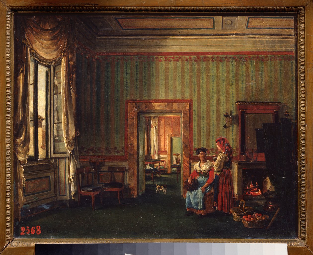 Prinssi Alexander Galitzinen (Golitsyn) (1723-1804) talon sisustus Roomassa (Italia). Sylvester Feodosiyevich Shchedrin (Sylvester Shchedrin) (1791-1830) maalaus öljy kankaalle tekijältä Silvestr Fedosievich Shchedrin