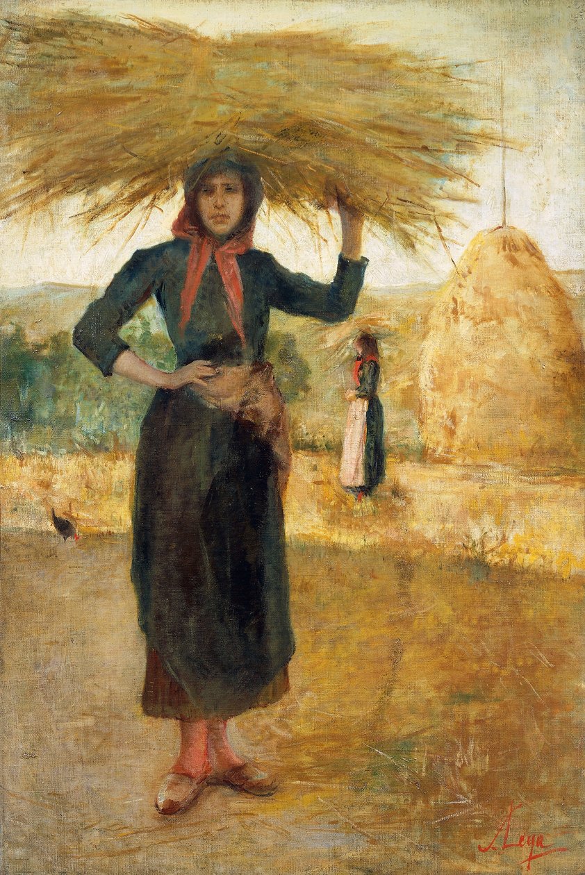 Heinäntekijät, noin 1890, kirjoittanut Silvestro Lega (1826-1895), öljy kankaalle tekijältä Silvestro Lega